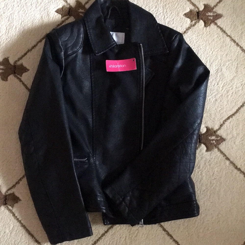 Black leather jacket girls large from Target